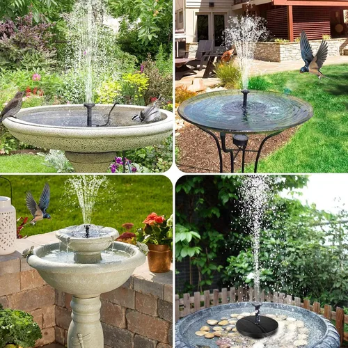 Miniatura 5 de POPOSOAP - Bomba de Fuente Solar para Baño de Pájaros, Bomba de Fuente de Agua Solar de 6W para Exterior con Tubo de 4 Pies y 5 Boquillas, Bomba