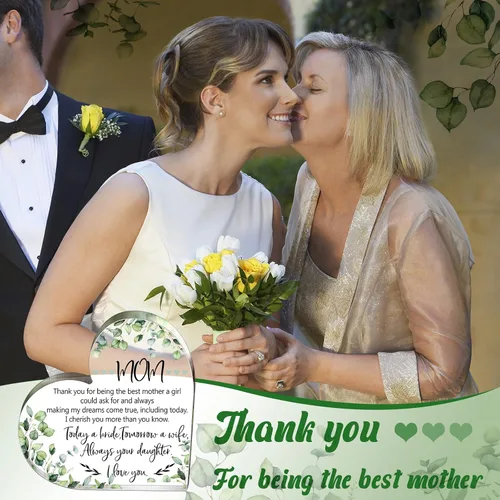 Miniatura 7 de Yalikop Regalos para madre de la novia, recuerdo de corazón acrílico 2026, regalo de boda de parte de la hija "Thank You Being the Best Mom", regalo