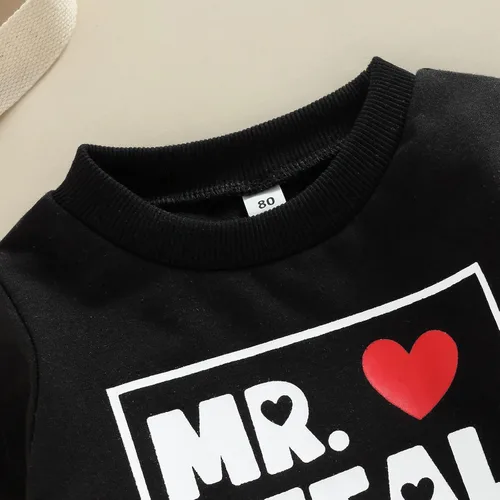 Miniatura 4 de Eadrioss Sudadera con cuello redondo de chenilla para bebé niño y niña, para San Valentín, para el día de San Valentín