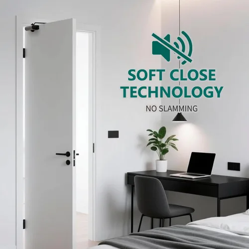 Miniatura 7 de Marie Cierre de puerta abierto, tamaño automático, ajustable, 3 puertas, para puertas medianas residenciales y comerciales de 88-143 libras Negro