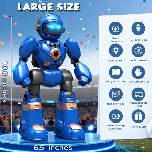 Miniatura 2 de Juguetes Robot para Niños de 3-8: Robot de Control Remoto con Función de Habla, Programable, Grabación de Voz, Canto, Baile y Control de Gestos