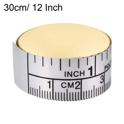 Miniatura 2 de uxcell Cinta métrica autoadhesiva con fracciones de 12 pulgadas, regla de banco de trabajo, cinta métrica para despegar y pegar para carpintería
