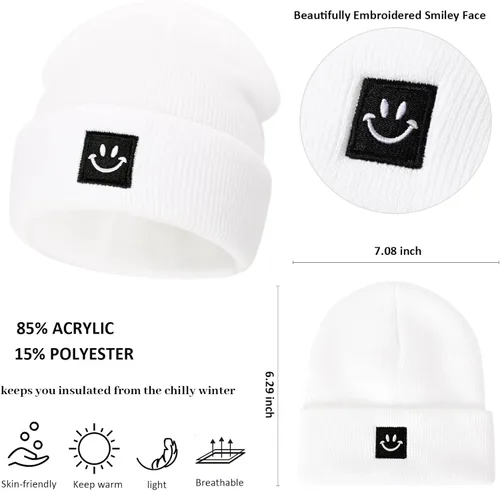 Miniatura 3 de DANMY Gorro para bebé, gorro de punto cálido para el invierno para recién nacido, gorro suave para niños