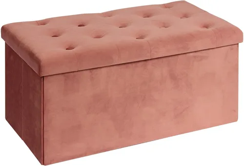 Miniatura 11 de B FSOBEIIALEO Otomana de Almacenamiento Plegable, Banco Largo de Zapatos Otomanas, Asiento Reposapiés de Cofre de Almacenamiento de Terciopelo Gris