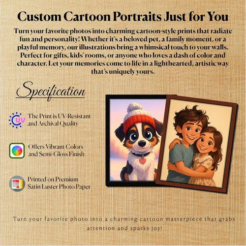 Miniatura 3 de Convierte tu foto en un retrato de estilo de dibujos animados 3D, obra de arte personalizada única, personaje personalizado de parejas, familia