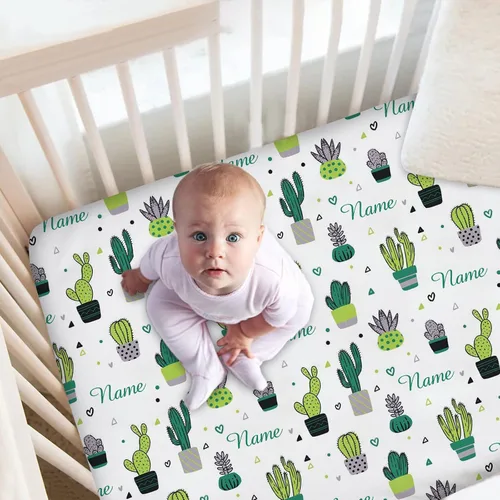 Miniatura 10 de Sábana bajera personalizada para cuna de bebé con nombre náutico – Ropa de cama ajustable azul marino personalizada para niños y niñas, paquete