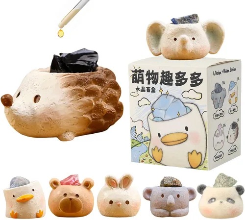 Miniatura 10 de Figuras de caja sorpresa con temática de gato de cristal de diamante, bolsa misteriosa, diseño aleatorio, figuras de acción coleccionables, Gato