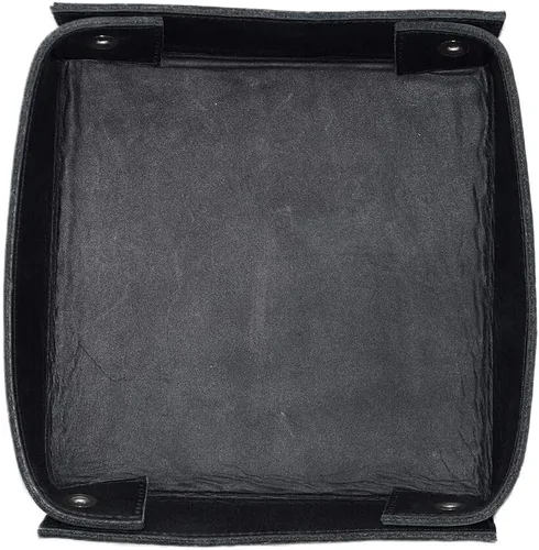Miniatura 2 de Hide & Drink, Bandeja de cuero Catchall para cambiar, monedas, caja de joyas, gran almacenamiento, hecha a mano, color negro carbón