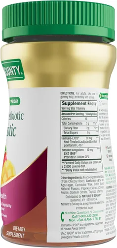 Miniatura 9 de Nature's Bounty Pre + Pro + Gomitas postbióticas para la salud digestiva, apoyo inmunológico, gomitas probióticas para la salud intestinal, sabor a