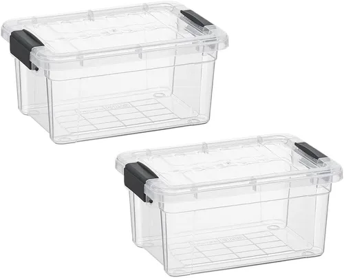 Miniatura 20 de Superio Cajas de almacenamiento transparentes con tapas, contenedores de plástico de 2.3 cuartos de galón para organizar, cajas apilables, sin BPA
