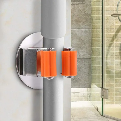 Miniatura 6 de Soporte para escoba de fregona, organizador de almacenamiento montado en la pared de acero inoxidable, colgador de herramientas resistente, estante
