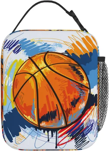 Miniatura 3 de Lonchera de baloncesto con aislamiento térmico para niños, niñas, niños, lonchera Bento reutilizable para niños, mujeres y hombres, bolsa