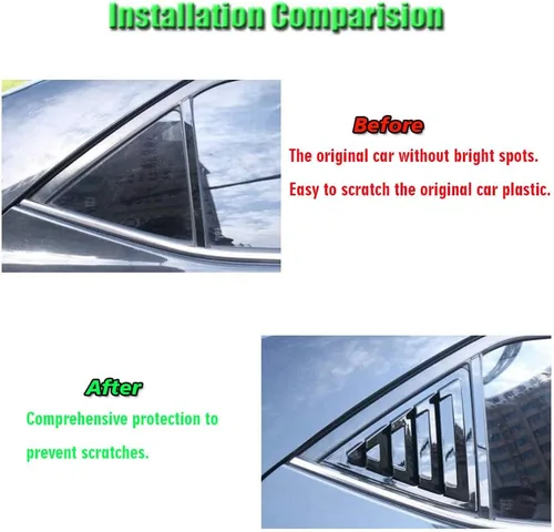 Miniatura 5 de 2 rejillas de ventana laterales traseras de acrilonitrilo butadieno estireno (ABS) para ventilación de aire, persianas para decoración exterior