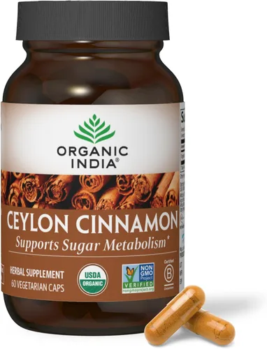 Miniatura 10 de ORGANIC INDIA Ceilán - Suplemento de hierbas de canela - Vegano, sin gluten, Kosher, certificado orgánico USDA, sin OMG, 90 cápsulas