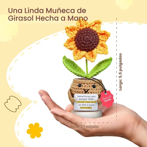 Miniatura 2 de Gossby - Regalo Inspirador para Mujeres - Girasol Positivo Tejido a Mano - A veces Olvidas Que Eres Increíble - Regalo de Navidad, Cumpleaños, A