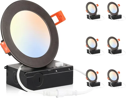 Miniatura 8 de CLOUDY BAY Lámpara de techo empotrable LED ultrafina, 4 pulgadas, 3000 K, 4000 K, 5000 K, regulable 10 W CRI90+, luz sin lata con caja