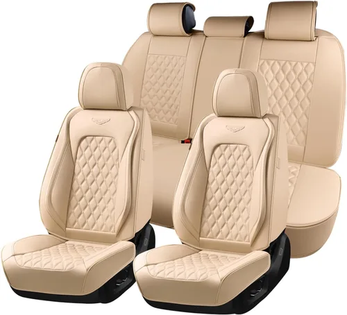 Miniatura 47 de Coverado Juego completo de fundas de asiento de automóvil, fundas de asiento de piel de napa para automóvil, protector de asiento de automóvil