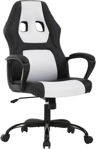 Miniatura 14 de Silla de juegos de piel sintética, ergonómica, silla de oficina, sillas ejecutivas para computadora, respaldo alto, tarea de computadora con soporte