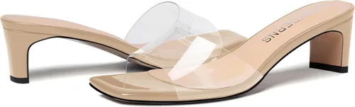 Miniatura 6 de WAYDERNS Sandalias de tacón bajo con puntera cuadrada para mujer, con tacón bajo, de 2 pulgadas