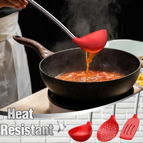 Miniatura 6 de Juego de utensilios de cocina - Umite Chef 34 piezas de utensilios de cocina con rallador, cuchara y espátula, silicona resistente al calor de grado