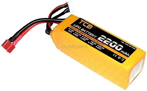 Miniatura 3 de 18.5V 5S 2200mAh 25C LiPo Batería T-Type Plug Max 40C Tasa de descarga para RC Modelo Avión FPV Drone Helicóptero