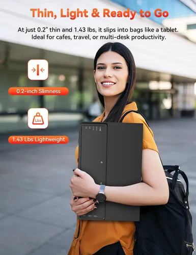 Miniatura 7 de HotYeah Monitor portátil, 15.6 pulgadas 1080P FHD monitor para laptop USB-C HDMI pantalla externa de computadora HDR FreeSync IPS con soporte