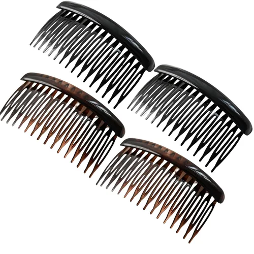 Miniatura 10 de Peine lateral de plástico para el cabello, juego de peines laterales de pelo francés rosa, peine giratorio de plástico, accesorios para niñas