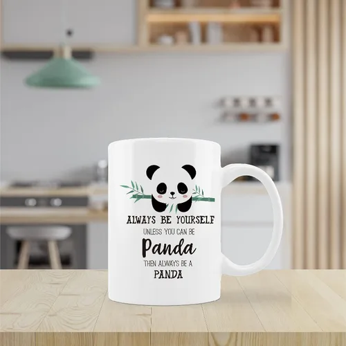 Miniatura 3 de Taza divertida con diseño de panda, cita inspiradora con texto en inglés "Always Be Yourself Unless You Can Be Panda Then Always Be A Panda", taza