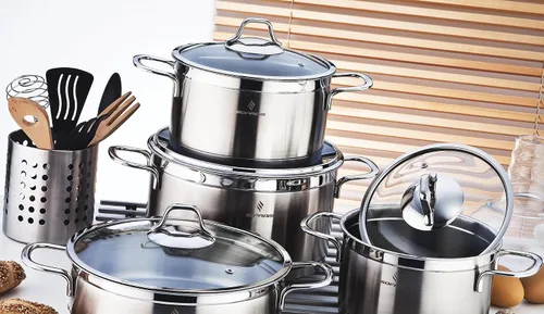 Miniatura 6 de Olla profunda de acero inoxidable con tapa de vidrio, olla de sopa para cacerola profunda, adecuada para estufa de inducción