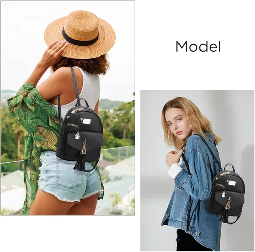 Miniatura 8 de I IHAYNER Mochila de moda para niñas, mini monedero, mochila pequeña de cuero para adolescentes, niñas con monedero