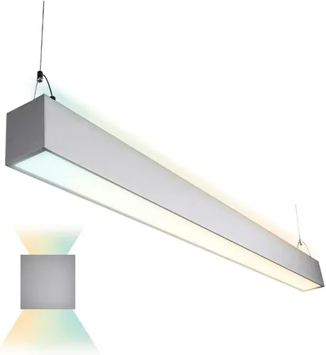 Euri Lighting EUD4-50W103sw-S, Linkable 4FT DUAL CCT Lineal Up/Down Light, 50W, 6500lm, 3000K/4000K/5000K, 120-277V, Clasificación de humedad, 0-10V