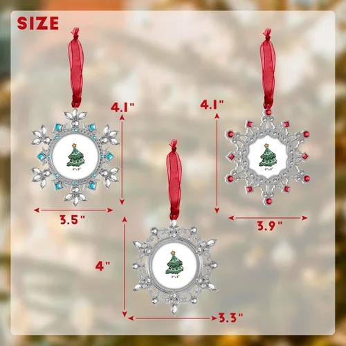 Miniatura 3 de GUOER Adornos de Marco de Fotos de Copo de Nieve para Árbol de Navidad, Regalo Conmemorativo de Vacaciones, Decoración del Hogar, Decoraciones