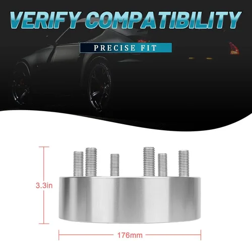 Miniatura 4 de IRONTEK Espaciadores de rueda de 2 pulgadas de 0.236 x 5.315 in para F150 (orificio de cubo de 3.429 in, pernos M14x2) 0.236x5.315 in a 0.236x5.315