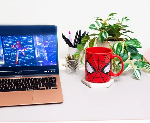 Miniatura 6 de Silver Buffalo Marvel Comics Spider-Man - Taza de cerámica clásica con máscara Capacidad para 20 onzas