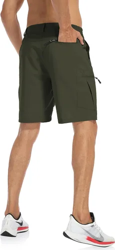 Miniatura 2 de Flewolch Pantalones cortos de senderismo para hombre, de secado rápido, para viajes al aire libre, con múltiples bolsillos