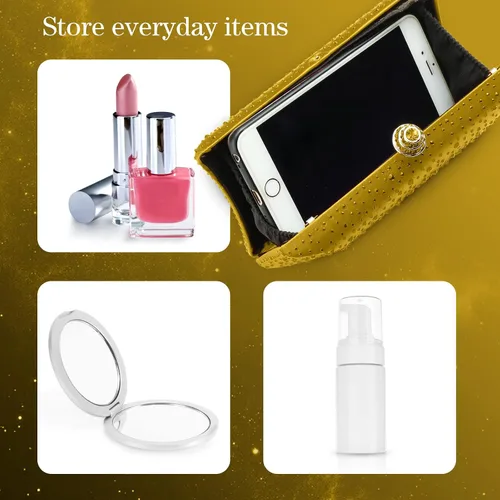 Miniatura 11 de Simcat Bolso de mano de noche con diamantes de imitación para mujer, bolso de fiesta de graduación, boda, novia, fiesta, bolsa de mano con cadena