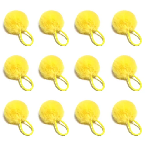 Miniatura 13 de SUSULU Bandas elásticas de pelo sintético de conejo con pompón para mujer, banda de goma con soporte de cola de caballo de 2.0 in, accesorios 6