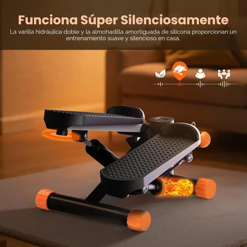 Miniatura 5 de Sweetcrispy Mini Escalones con Bandas de Resistencia para Ejercicio en Casa, Máquina de Ejercicio de Escalón con Giro Portátil para Entrenamiento