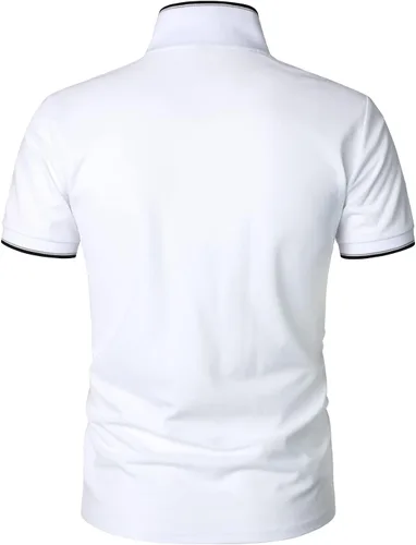 Miniatura 3 de HOOD CREW Polo para hombre, diseño básico, informal, con cuello en V