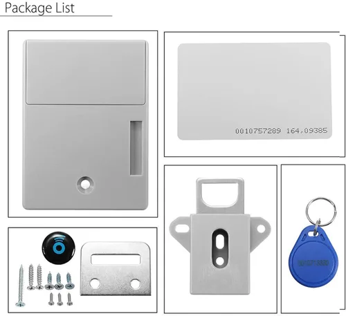 Miniatura 5 de Sensor de tarjeta IC con batería, cerradura digital para gabinete, cerradura de cajón, cerradura inteligente para gabinete, sin llave, cerradura