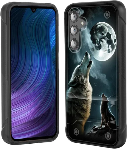 Miniatura 65 de Funda para Galaxy S24 Plus con soporte, doble capa híbrida de policarbonato duro y silicona suave, resistente a prueba de golpes, funda protectora