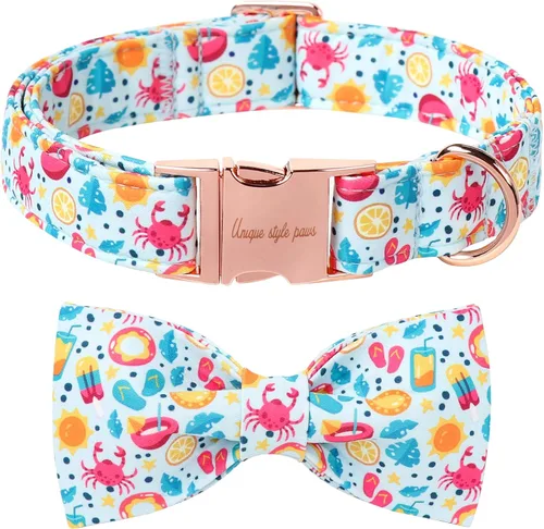 Miniatura 13 de Unique style paws Collar de perro para el día de San Valentín con pajarita, collar de cachorro de corazón negro y rojo, el mejor regalo