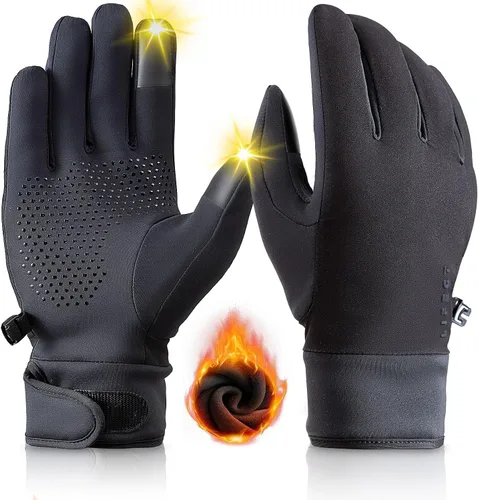 LIFECT Guantes de invierno, guantes para clima frío, guantes cálidos para hombres y mujeres, guantes antideslizantes para pantalla táctil para