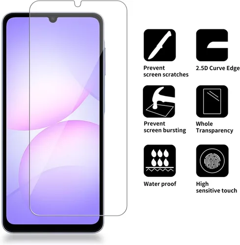 Miniatura 2 de Paquete de 4 protectores de pantalla de vidrio compatibles para Samsung Galaxy A07 5G / 4G [dureza 9H] - Vidrio templado de pantalla HD, resistente