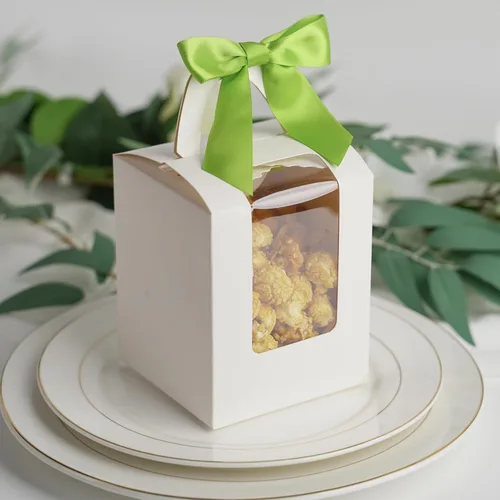 Miniatura 4 de AIMUDI Lazos con Alambre Giratorio para Bolsas de Golosinas 3.5" Lazos de Cinta de Satén Verde Manzana para Manualidades Lazos Prefabricados