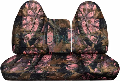 Miniatura 8 de Totally Covers Compatible con Ford F-150 F-250 1997-1998 Camo Fundas de asiento de camión (banco dividido delantero 40/60) sin reposabrazos/consola