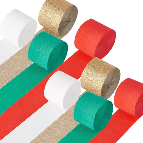 Miniatura 16 de Kit de serpentinas de papel crepé, 8 rollos de 656 pies, negro, morado, azul, verde, a granel para decoración de videojuegos, fiestas, cabina