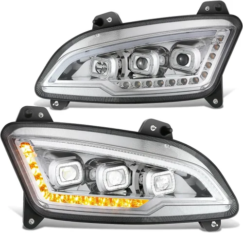 Miniatura 13 de DNA MOTORING HL-HAY-013-BK - Par de anillos de halo LED duales, señales de giro secuenciales, faros delanteros para proyector de haz alto/bajo, Negro