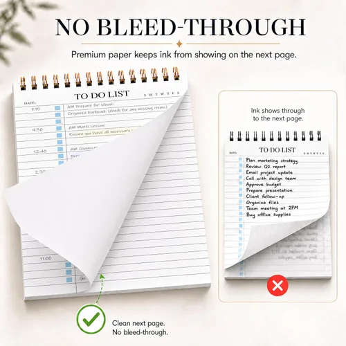 Miniatura 7 de Bloc de notas de lista de tareas, bloc de notas diario sin fecha con lista de tareas pendientes, planificador de lista de verificación, bloc