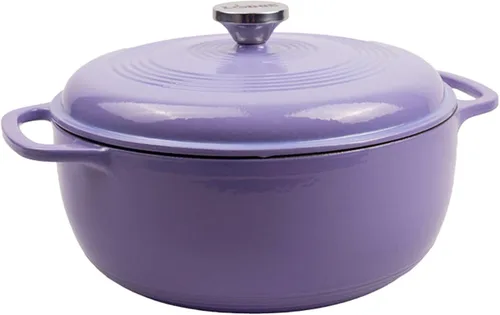 Lodge - Horno holandés esmaltado, 6 cuartos de galón, color lila Lila de 6 cuartos de galón